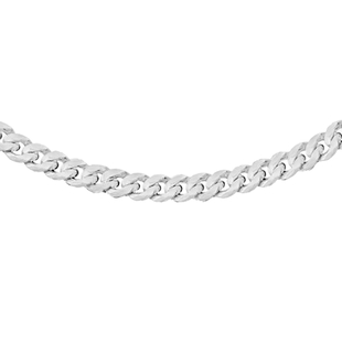 One Time Close Out Deal- Italian Made- Sterling Silver Panza Curb Chain (Size - 24) with Spring Ring