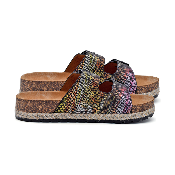 Heavenly Feet Flutter Womens Black and Multi-Coloured Sandals (Size 3)