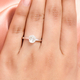 Artisan Crafted Polki Diamond Solitaire Ring in Platinum Overlay Sterling Silver