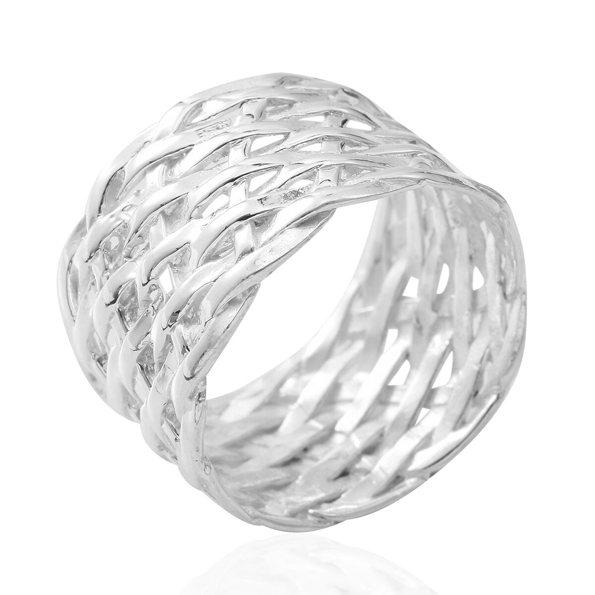 Designer Inspired - Sterling Silver Weave Ring, Silver wt 4.71 Gms.