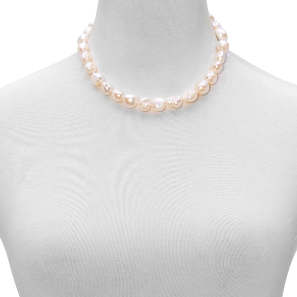 9K Y Gold Fresh Water White Pearl Necklace (Size 18) 335.000 Ct.