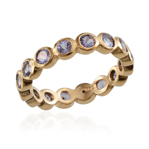 Tanzanite (Rnd) Full Eternity Ring in 14K Gold Overlay Sterling Silver 1.500 Ct.