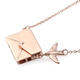 Secret Message Envelope Necklace with Bird in Rose Gold Plated Silver Size 20 Inch