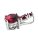 Lustro Stella Ruby Colour Crystal Pendant in Sterling Silver