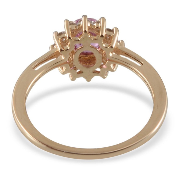Pink Sapphire (Ovl 0.75 Ct), Diamond Ring in 14K Y Gold 1.000 Ct.