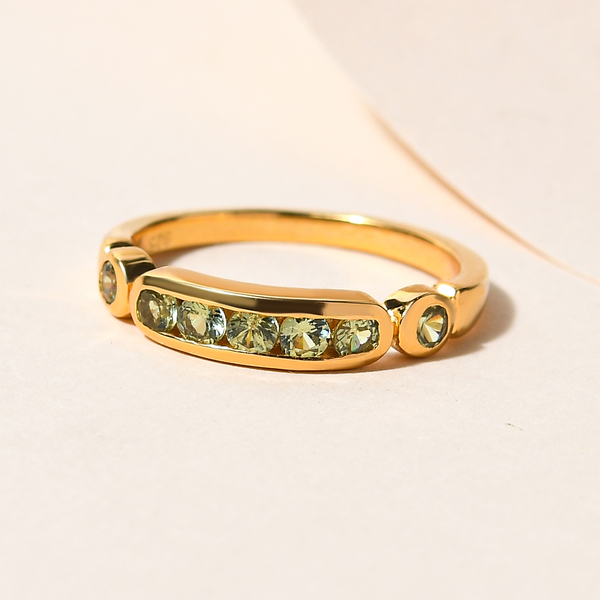 Demantoid Garnet Ring in 14K Gold Overlay Sterling Silver