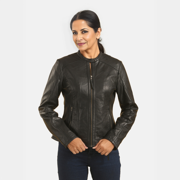 LA MAREY Genuine Leather Jacket - Black