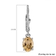 AA Citrine (Ovl) Lever Back Earrings in Platinum Overlay Sterling Silver 2.45 Ct.