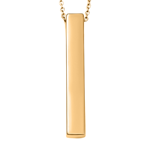 Bar Necklace (Size 20) in Yellow Gold Tone Stainless Steel