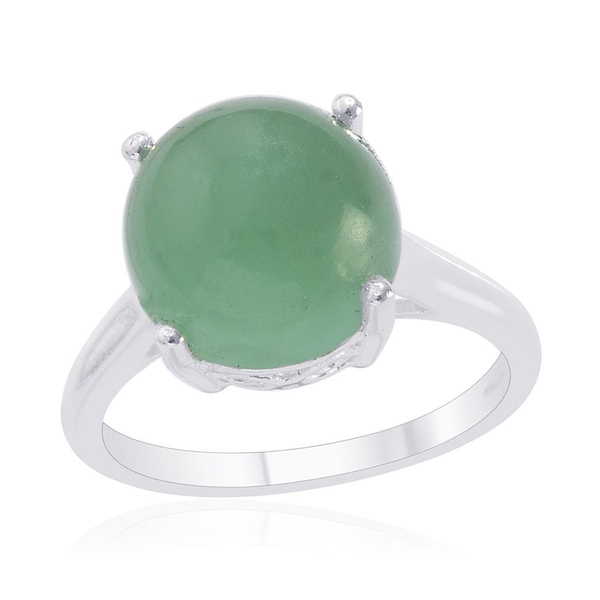 Emerald Quartz (Rnd) Solitaire Ring in Sterling Silver 6.250 Ct.