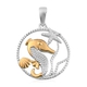 Platinum and Yellow Gold Overlay Sterling Silver Seahorse and Starfish Pendant