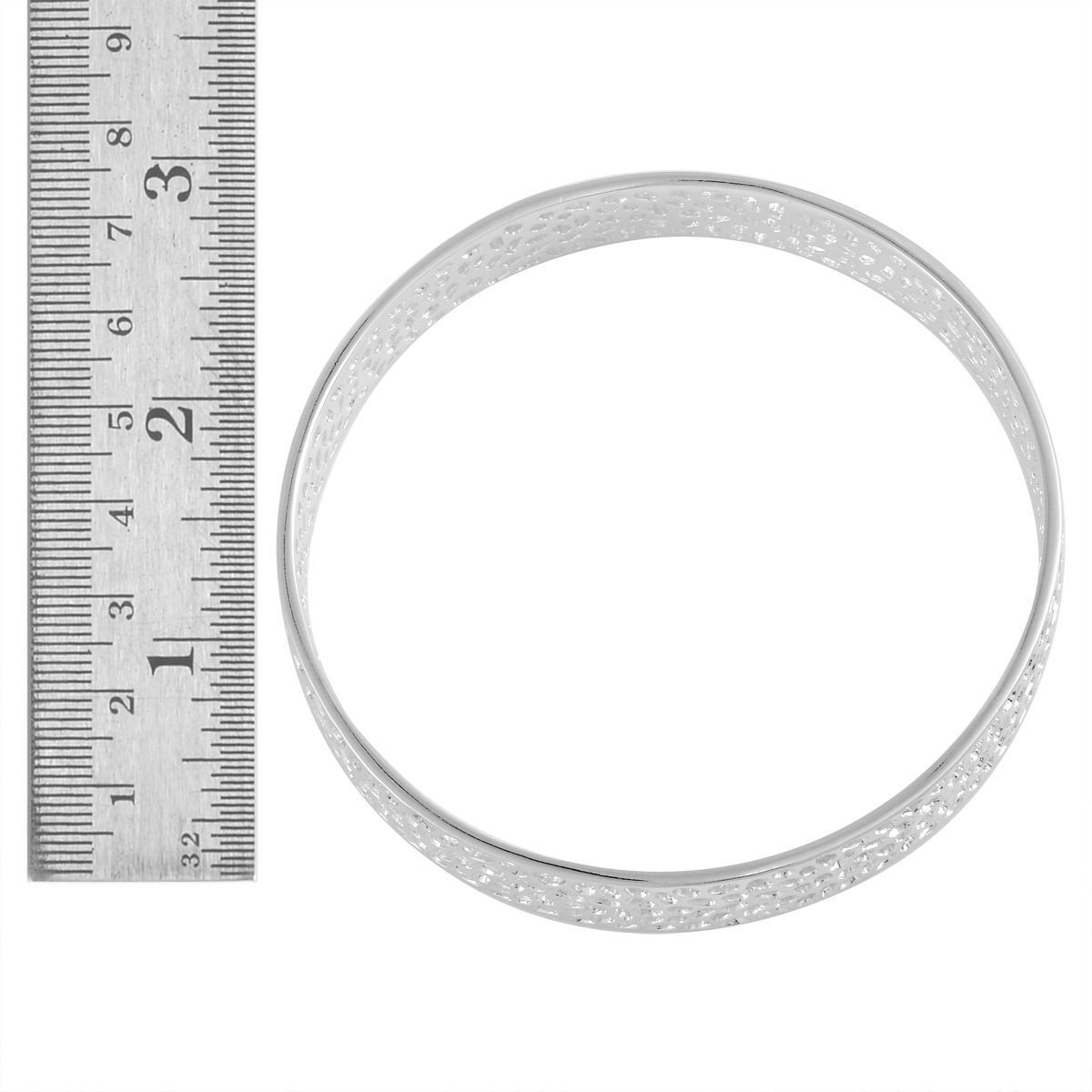 RACHEL GALLEY Sterling Silver Enkai Sun Bangle (Size 8.5/ Medium), Silver wt 24.02 Gms.