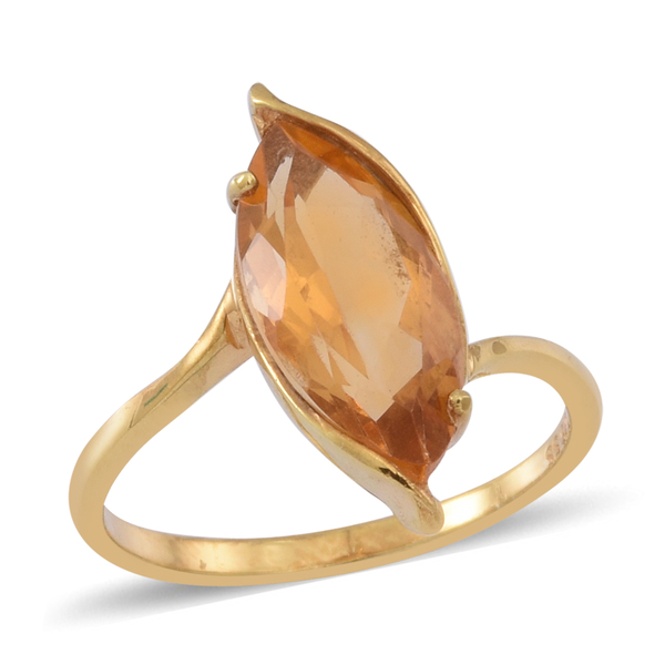 Citrine (Mrq) Solitaire Ring in 14K Yellow Gold Overlay Sterling Silver 2.000 Ct.