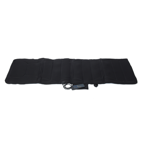 10 Motors with Full Body Heat Massage Mat (Size 179x60x3Cm) -  Black