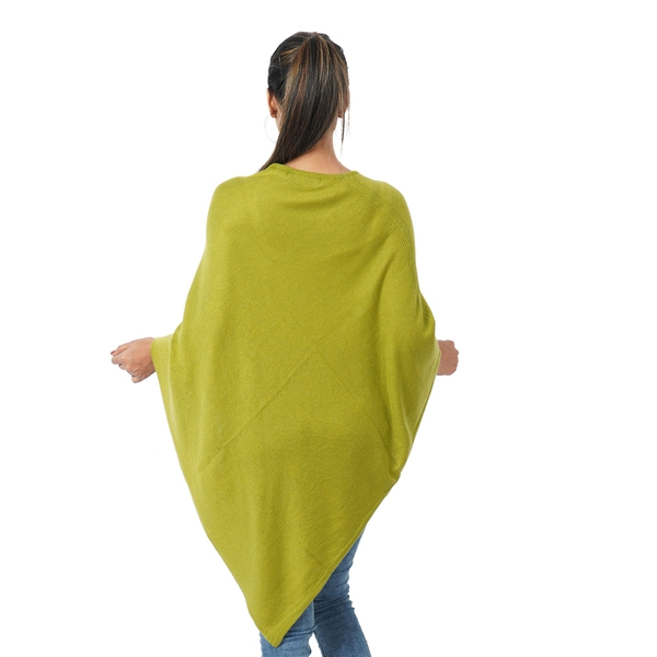 Limited Available - 100%  Cashmere  Wool Poncho - Olive Colour (Free Size)