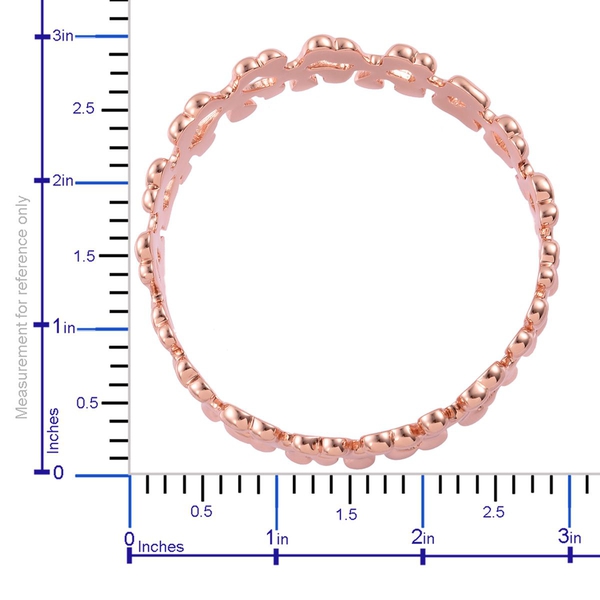 LucyQ Splat Bangle in Rose Gold Overlay Sterling Silver (Size 8 / Large), Silver wt 67.00 Gms.