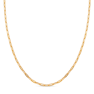 Italian Made One Time Close Out Deal- 9K Yellow Gold Paperclip Necklace (Size - 20) With Lobster Cla