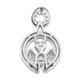 Moissanite Floral Pendant in Platinum and Gold Overlay Sterling Silver