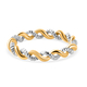 WEBEX- Platinum and Yellow Gold Overlay Sterling Silver Twisted Band Ring