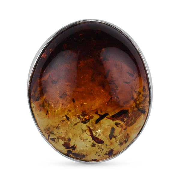 Baltic Amber Brooch  Pendant in Sterling Silver, Silver Wt. 8.30 Gms