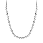 Moissanite Necklace (Size-18 with 2 Inch Extender) in Platinum Overlay Sterling Silver 10.85 Ct, Sil