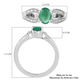 Santa Terezinha AAA Emerald and Natural Cambodian Zircon Ring in Platinum Overlay Sterling Silver