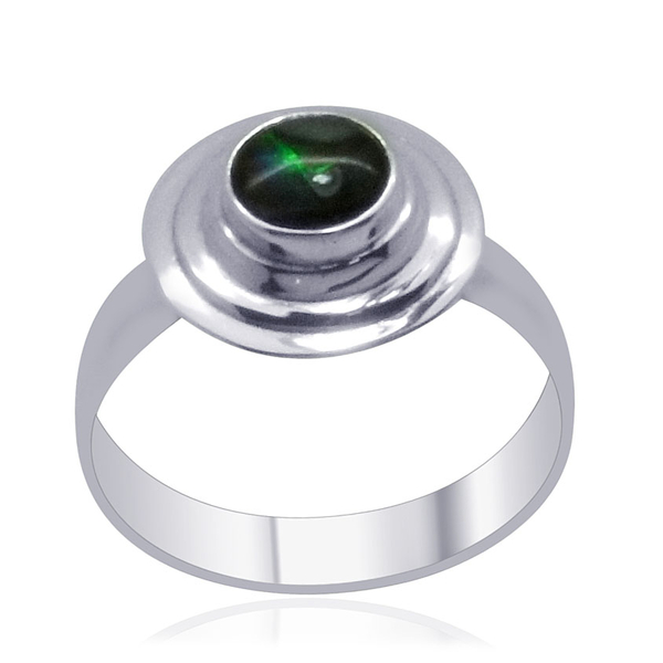 Tucson Collection Royal Bali Collection Canadian Ammolite (Rnd) Solitaire Ring in Sterling Silver 0.