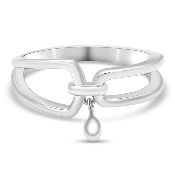 LucyQ Paper Clip Drip Collection - Rhodium Overlay Sterling Silver Ring