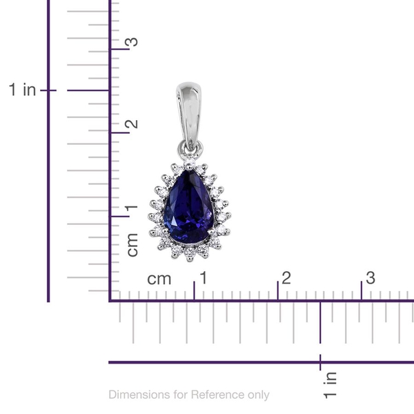 RHAPSODY 950 Platinum AAAA Tanzanite (Pear 1.25 Ct), Diamond Pendant 1.450 Ct.