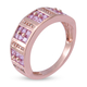 Pink Sapphire and Natural Cambodian Zircon Ring in Rose Gold Overlay Sterling Silver 1.68 Ct.