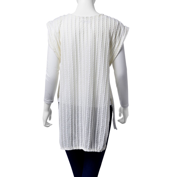 Off White Colour Woven Top with side detail (Size 80x50 Cm)
