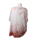 Urban Mist White and Peach Top with Feather Print (Inside Layer - 100% Cotton & Outside Layer - 100% Viscose, Size Up to 18)