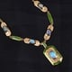 Ethiopian Welo Opal Enamelled Necklace (Size 18 with 2 inch Extender) in 14K Gold Overlay Sterling Silver, Silver wt. 21.76 Gms