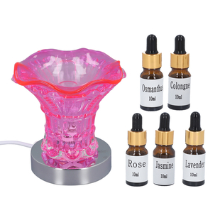 Touch lamp with 5 essential oils rose lavender jasmine cologne osmanthus material glass iron base