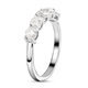 9K White Gold SGL Certified Diamond ( I3/ G-H) 5 Stone Ring 1.00 Ct.