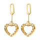 RACHEL GALLEY Amore Collection - 18K Vermeil Yellow Gold Overlay Sterling Silver Heart Paperclip Earrings (With Push Back)