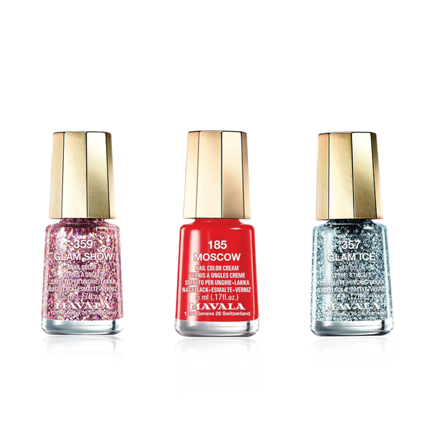 MAVALA- Trio Santas Little Helpers-357 Glam Ice, 185 Moscow and 359 Glam Show 5ml