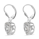 Moissanite Solitaire Lever Back Earrings in Platinum Overlay Sterling Silver
