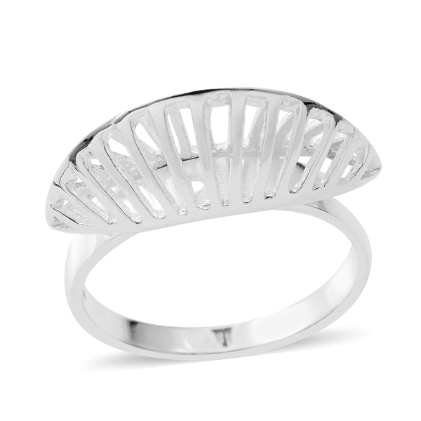 High Finish Designer Inspired Fan Head Stacker Ring in Sterling Silver Ring