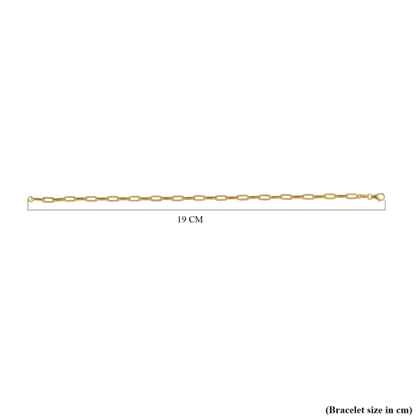 One Time Close Out- - ILIANA 18K Yellow Gold Paperclip Bracelet (Size - 7.5) With Lobster Clasp