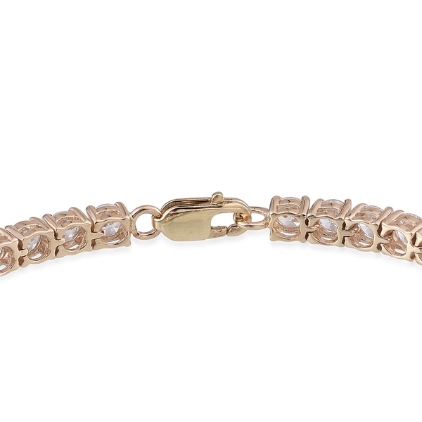 9K Y Gold (Rnd) Bracelet Made with 120 FACETS HERITAGE CUT  ZIRCONIA (Size 7.5)