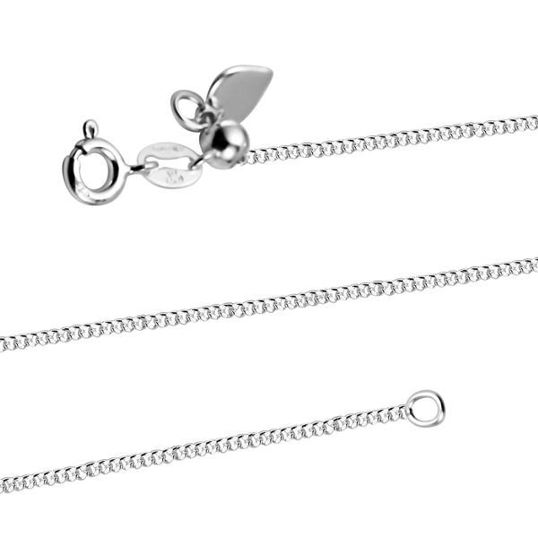 Sterling Silver Heart Slider Adjustable Curb Chain (Size 22) With Spring Ring Clasp.