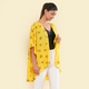 TAMSY 100% Viscose Floral Pattern Kimono (One Size) - Yellow