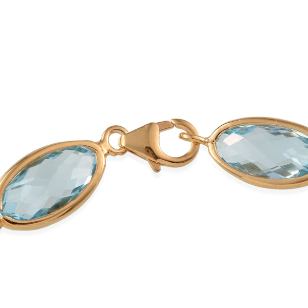 Sky Blue Topaz (Ovl) Bracelet (Size 7.5) in Yellow Gold Overlay Sterling Silver 33.250 Ct.