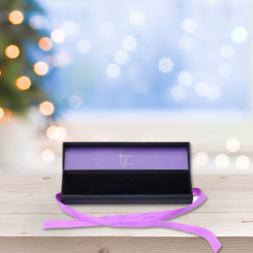 Luxury Black Bracelet Gift Box With Purple Ribbon [24.5x5.7x4cm]