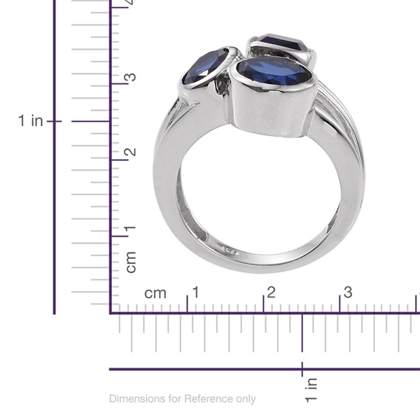 Ceylon Colour Quartz (Rnd 2.10 Ct) Ring in Platinum Overlay Sterling Silver 5.250 Ct.