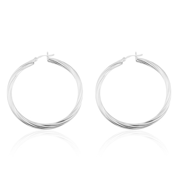 Vicenza Collection Hoop Earrings in Sterling Silver 6.30 Grams