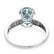 9K White Gold Ratanakiri Blue Zircon and Diamond Ring 4.19 Ct.