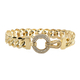 Italian Close Out-9K Yellow Gold Simulated White Diamond Curb Link Bracelet (Size - 7.5), Gold Wt 10