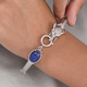 Lapis Lazuli Bangle (Size 7.5) with Spring Ring Clasp in Stainless Steel 6.94 Ct.